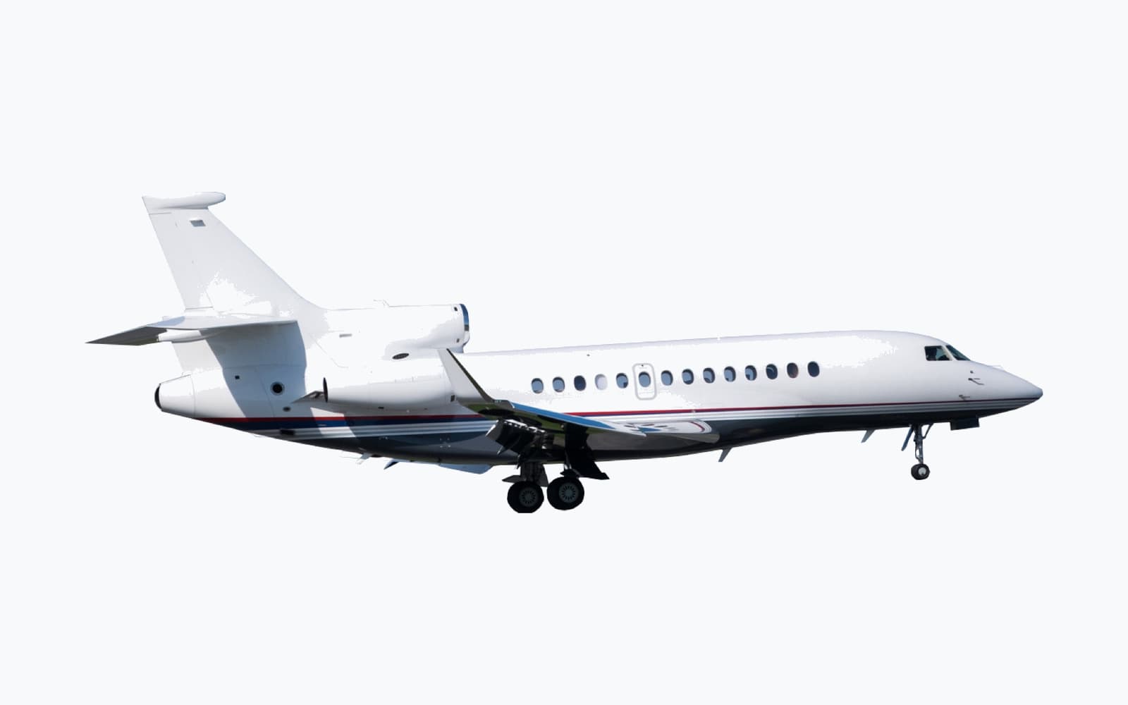 2009 Dassault Falcon 7X on a cool white plate