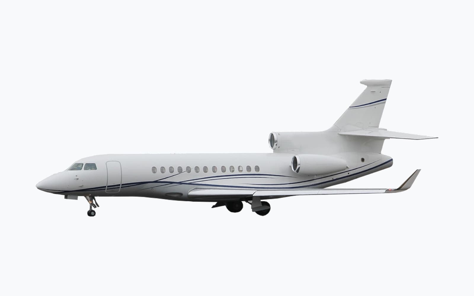 2010 Dassault Falcon 7X on a cool white plate